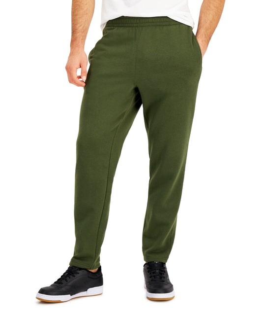 ID Ideology Men's Solid Fleece Pants, Created for Macy's - Native Green