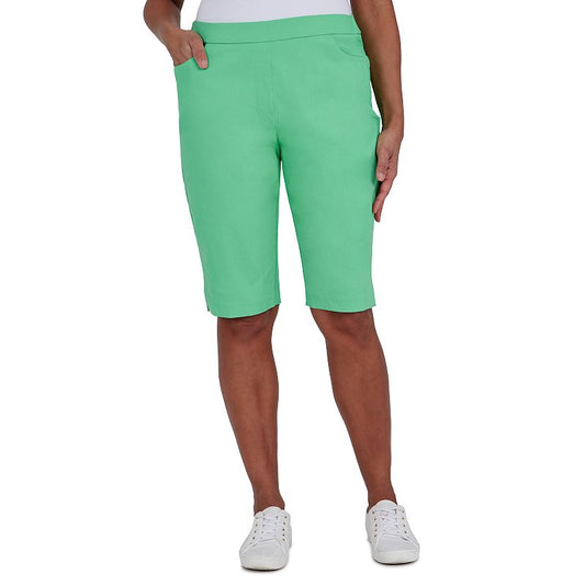 Alfred Dunner Women's Classics Allure Bermuda Shorts, Lime, 18