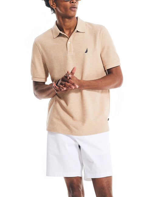 Nautica Men's Sustainably Crafted Classic-Fit Deck Polo Shirt - Camel Heather