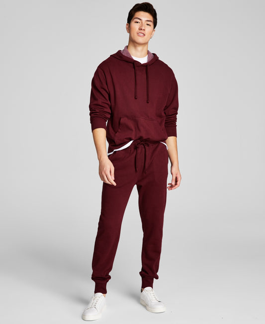 And Now This Men's Soft Knit Fleece Jogger Pants, Created for Macy's - Maroon