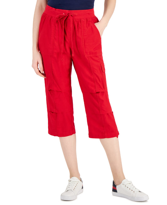 Tommy Hilfiger Crop Cargo Pants (Scarlet) Women's Casual Pants