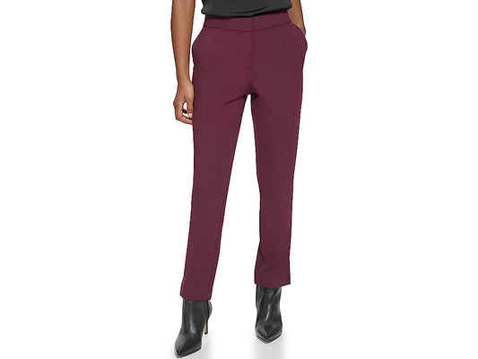 Calvin Klein Flat Front Pants (Port) Women's Clothing